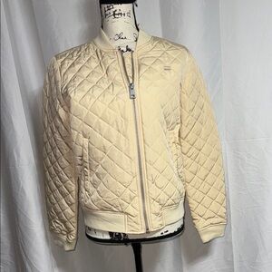 Levi's Cream Quilted Bomber Jacket